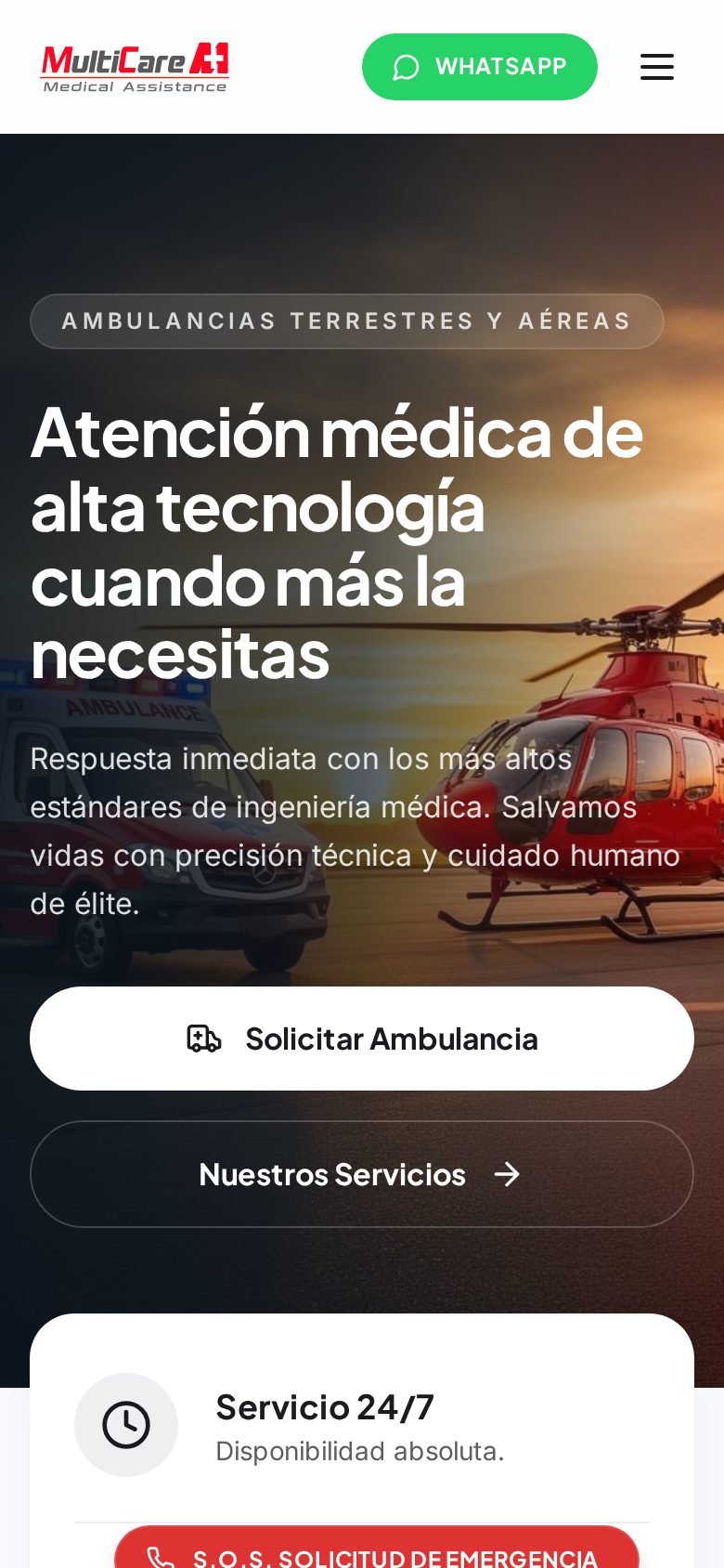 Sitio web de MultiCare en celular