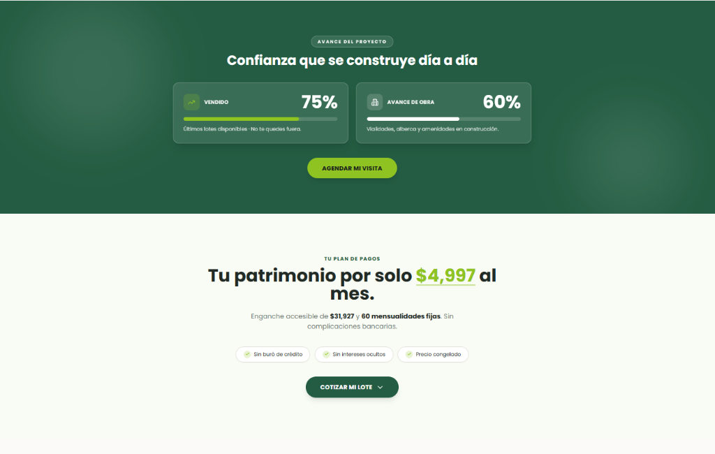 Sitio web de Ventas Lomas Laguna en computadora