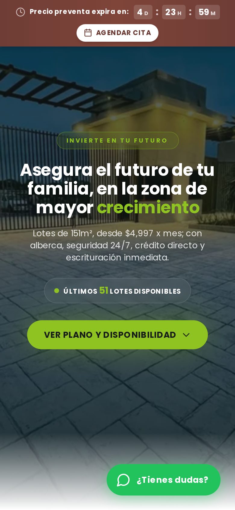 Sitio web de Ventas Lomas Laguna en celular