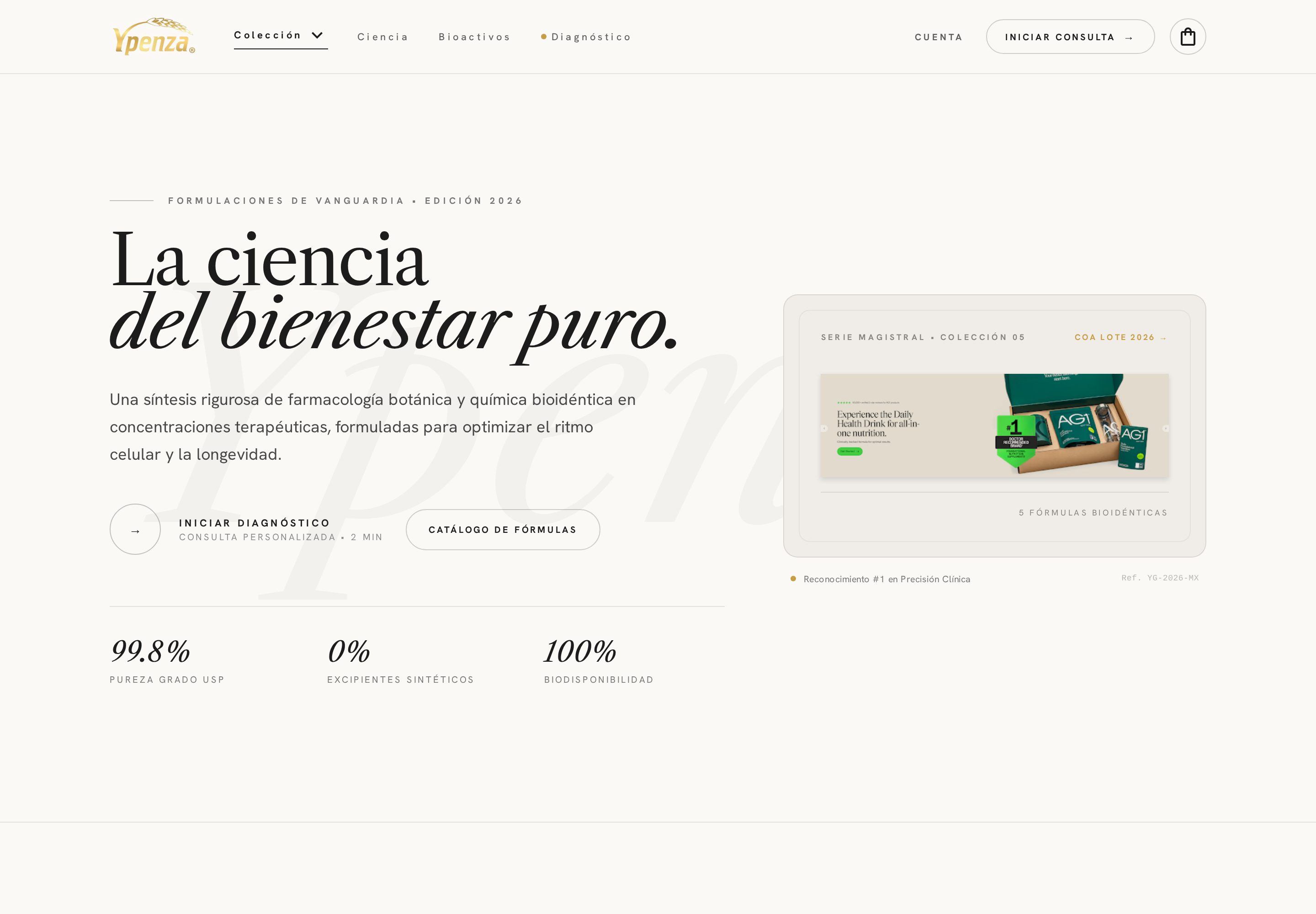 Sitio web de Ypenza Gold en computadora